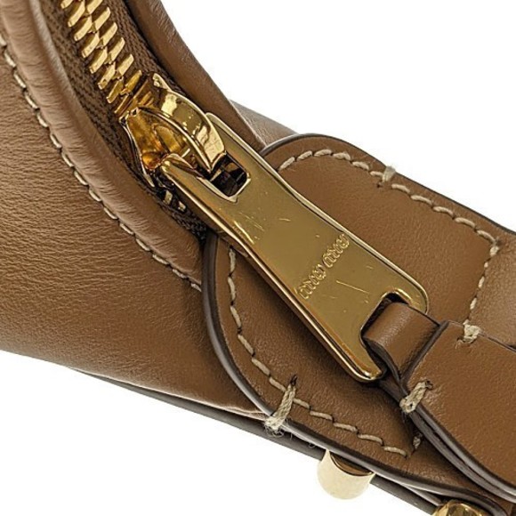 Miu Miu Leather Hobo Bag Brown Shoulder Bag 2WAY - Picture 9 of 13